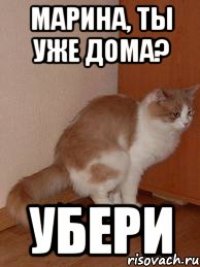 Марина, ты уже дома? убери