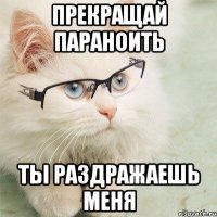 прекращай параноить ты раздражаешь меня