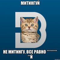 Митингуй не митингу, все равно ******** **й