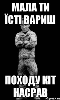 мала ти їсті вариш походу кіт насрав