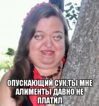  опускающий сук,ты мне алименты давно не платил