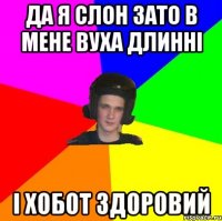 ДА Я СЛОН ЗАТО В МЕНЕ ВУХА ДЛИННІ І ХОБОТ ЗДОРОВИЙ