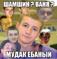 шамшин ? ваня ? мудак ебаный