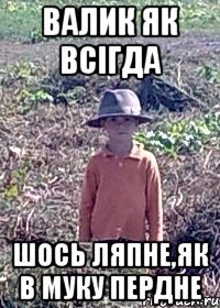 Валик як всігда Шось ляпне,як в муку пердне