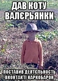 дав коту валєрьянки поставив деятєльность вконтакті наркобарон