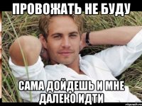 ПРОВОЖАТЬ НЕ БУДУ САМА ДОЙДЕШЬ И МНЕ ДАЛЕКО ИДТИ