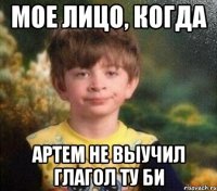 Мое лицо, когда Артем не выучил глагол Ту Би