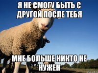 я не смогу быть с другой после тебя мне больше никто не нужен