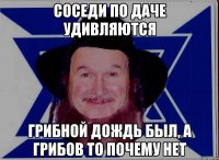СОСЕДИ ПО ДАЧЕ УДИВЛЯЮТСЯ ГРИБНОЙ ДОЖДЬ БЫЛ, А ГРИБОВ ТО ПОЧЕМУ НЕТ
