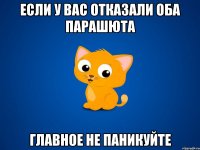 если у вас отказали оба парашюта главное не паникуйте