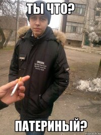 ты что? патериный?