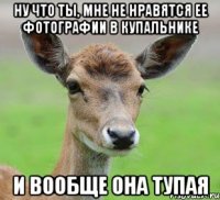 ну что ты, мне не нравятся ее фотографии в купальнике и вообще она тупая