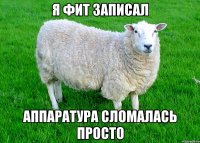 я фит записал аппаратура сломалась просто