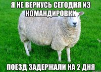 Я не вернусь сегодня из командировки поезд задержали на 2 дня