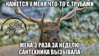 Кажется у меня что-то с трубами Жена 3 раза за неделю сантехника вызывала