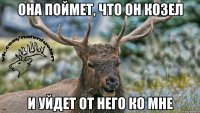 Она поймет, что он козел И уйдет от него ко мне