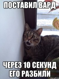 поставил вард через 10 секунд его разбили