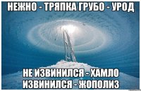 НЕЖНО - ТРЯПКА ГРУБО - УРОД НЕ ИЗВИНИЛСЯ - ХАМЛО ИЗВИНИЛСЯ - ЖОПОЛИЗ