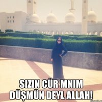  Sizin cür mnim düşmün deyl Allah!