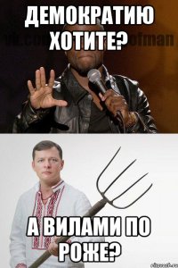 ДЕМОКРАТИЮ ХОТИТЕ? А ВИЛАМИ ПО РОЖЕ?