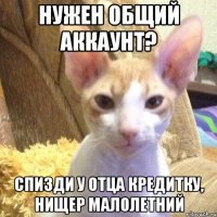 нужен общий аккаунт? спизди у отца кредитку, нищер малолетний