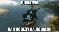 Пожалуй пак повезу на лошади