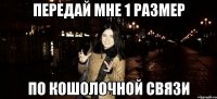 передай мне 1 размер по кошолочной связи