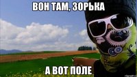вон там, зорька а вот поле