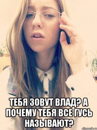  Тебя зовут Влад? А почему тебя все Гусь называют?