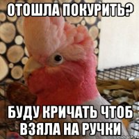 отошла покурить? буду кричать чтоб взяла на ручки