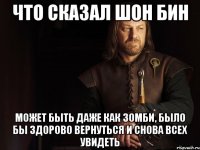 Что сказал Шон Бин Может быть даже как зомби, Было бы здорово вернуться и снова всех увидеть