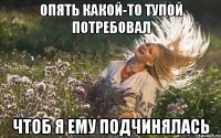опять какой-то тупой потребовал чтоб я ему подчинялась