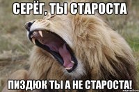 Серёг, ты староста Пиздюк ты а не староста!