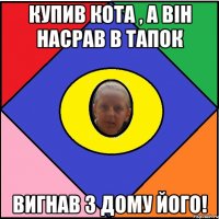 Купив кота , а він насрав в тапок Вигнав з дому його!
