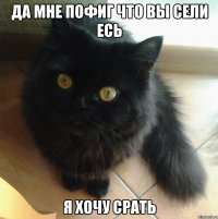 да мне пофиг что вы сели есь я хочу срать