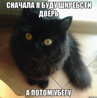 сначала я буду шкребсти дверь а потом убегу