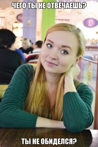 Чего ты не отвечаешь? Ты не обиделся?