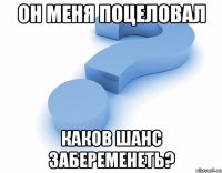 Он меня поцеловал каков шанс забеременеть?