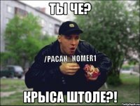 ты че? крыса штоле?!