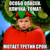 особо опасен. кличка: томат мотает третий срок