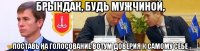 брындак, будь мужчиной, поставь на голосование вотум доверия к самому себе