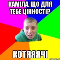 Каміла, що для тебе цінності? котяяячі