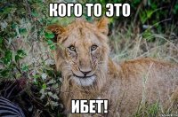 кого то это ибет!