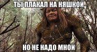 ты плакал на няшкой но не надо мной
