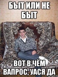 БЫТ ИЛИ НЕ БЫТ ВОТ В ЧЁМ ВАПРОС, УАСЯ ДА
