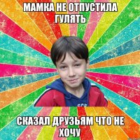 МАМКА НЕ ОТПУСТИЛА ГУЛЯТЬ СКАЗАЛ ДРУЗЬЯМ ЧТО НЕ ХОЧУ