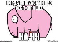 Когда пишут сами про себя хорошее на ЧЧ