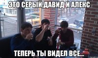 ЭТО СЕРЫЙ,ДАВИД И АЛЕКС ТЕПЕРЬ ТЫ ВИДЕЛ ВСЕ...