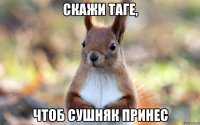 Скажи Таге, Чтоб сушняк принес