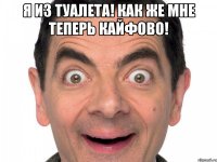 Я из туалета! Как же мне теперь кайфово! 